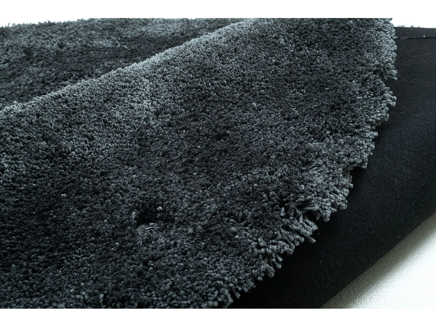 Alfombra Shaggy tejida a mano 140x140 cm Antracita Cozy