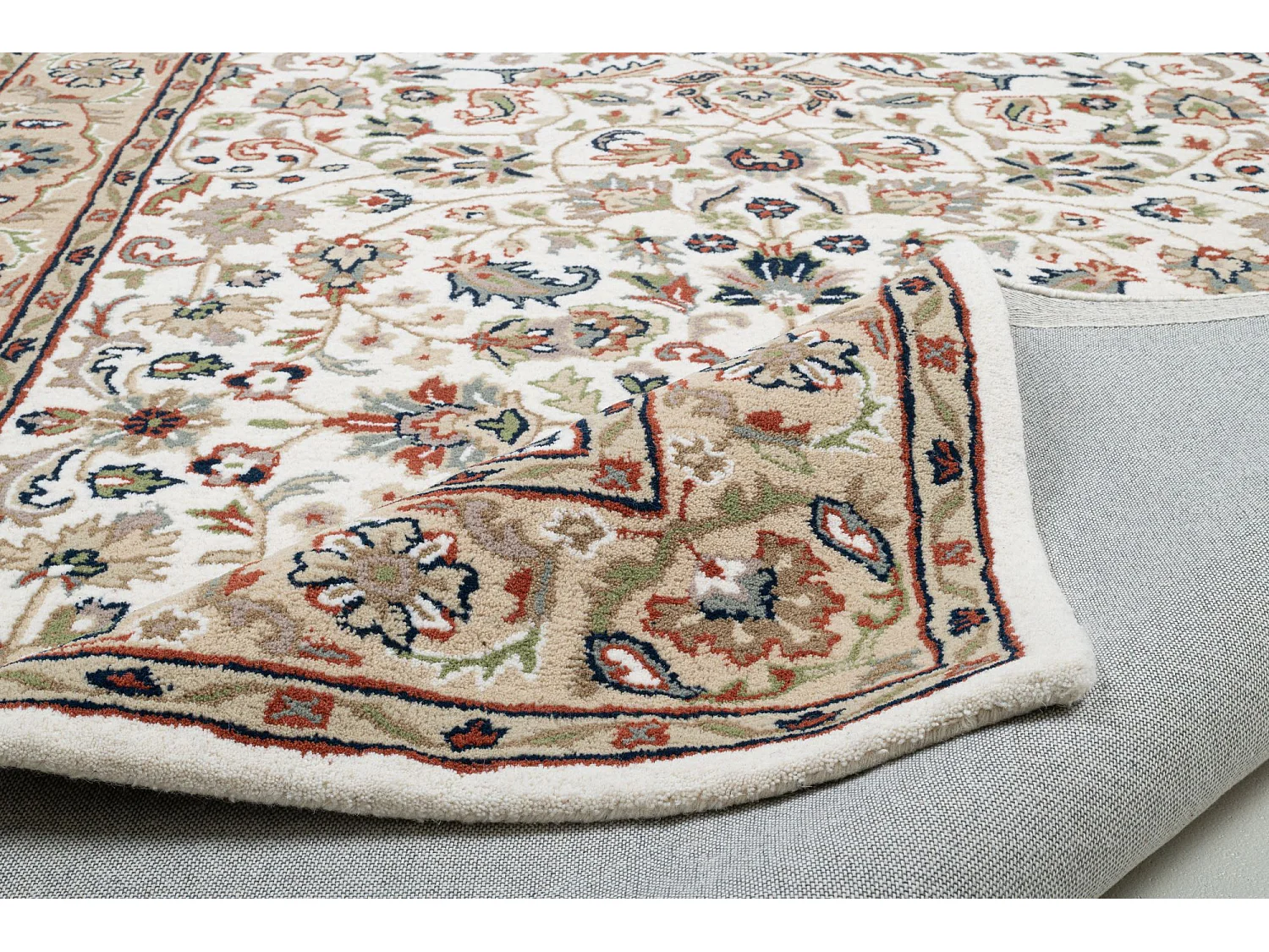 Tapis d'Orient tufté à la main en laine 70x140 cm beige Royal Orient