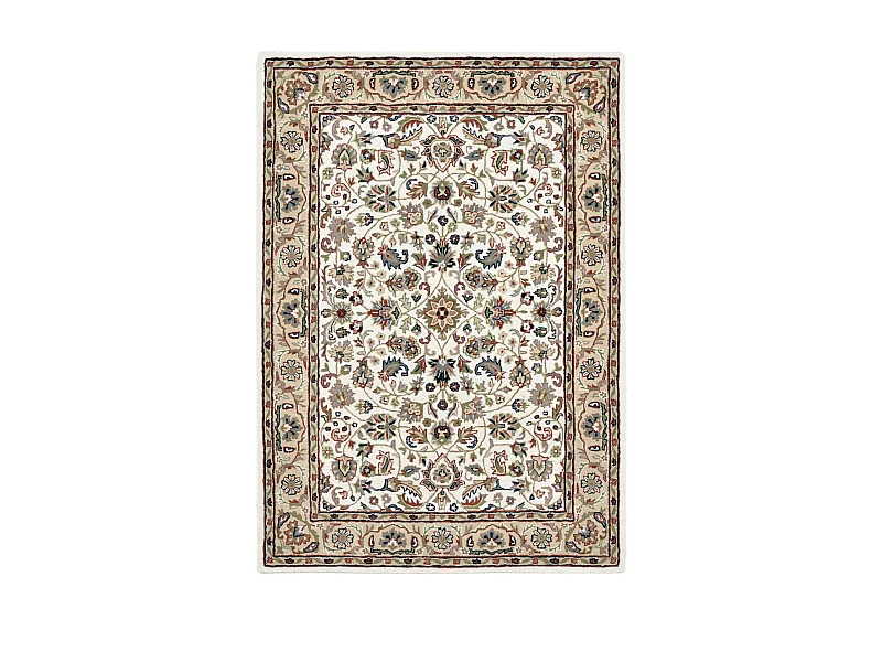 Handgetufteter Orientteppich aus Wolle 90x160 cm Beige Royal Orient