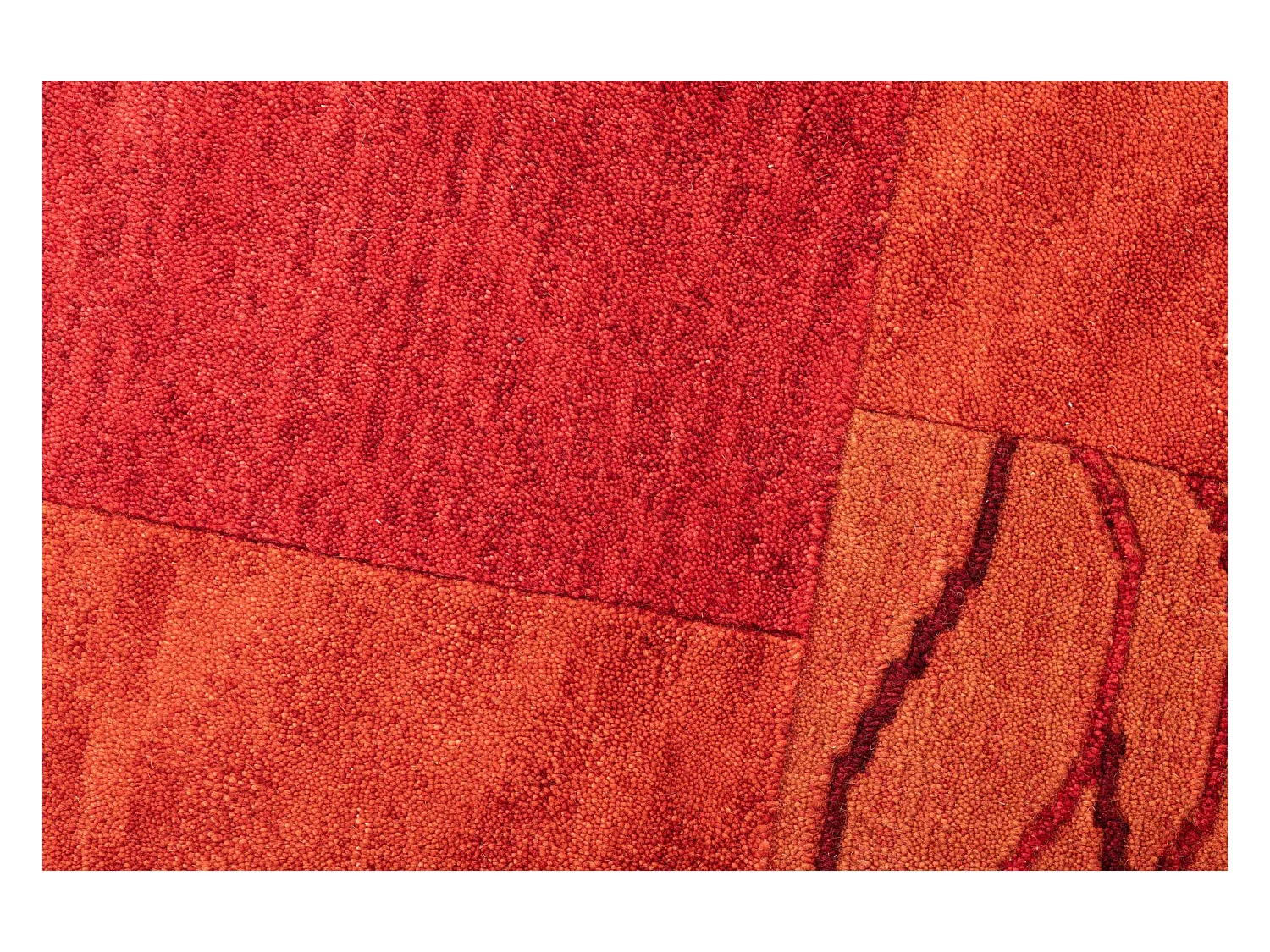 Handgeknoopt wollen tapijt in patchworkstijl  250x350 cm rood Domas