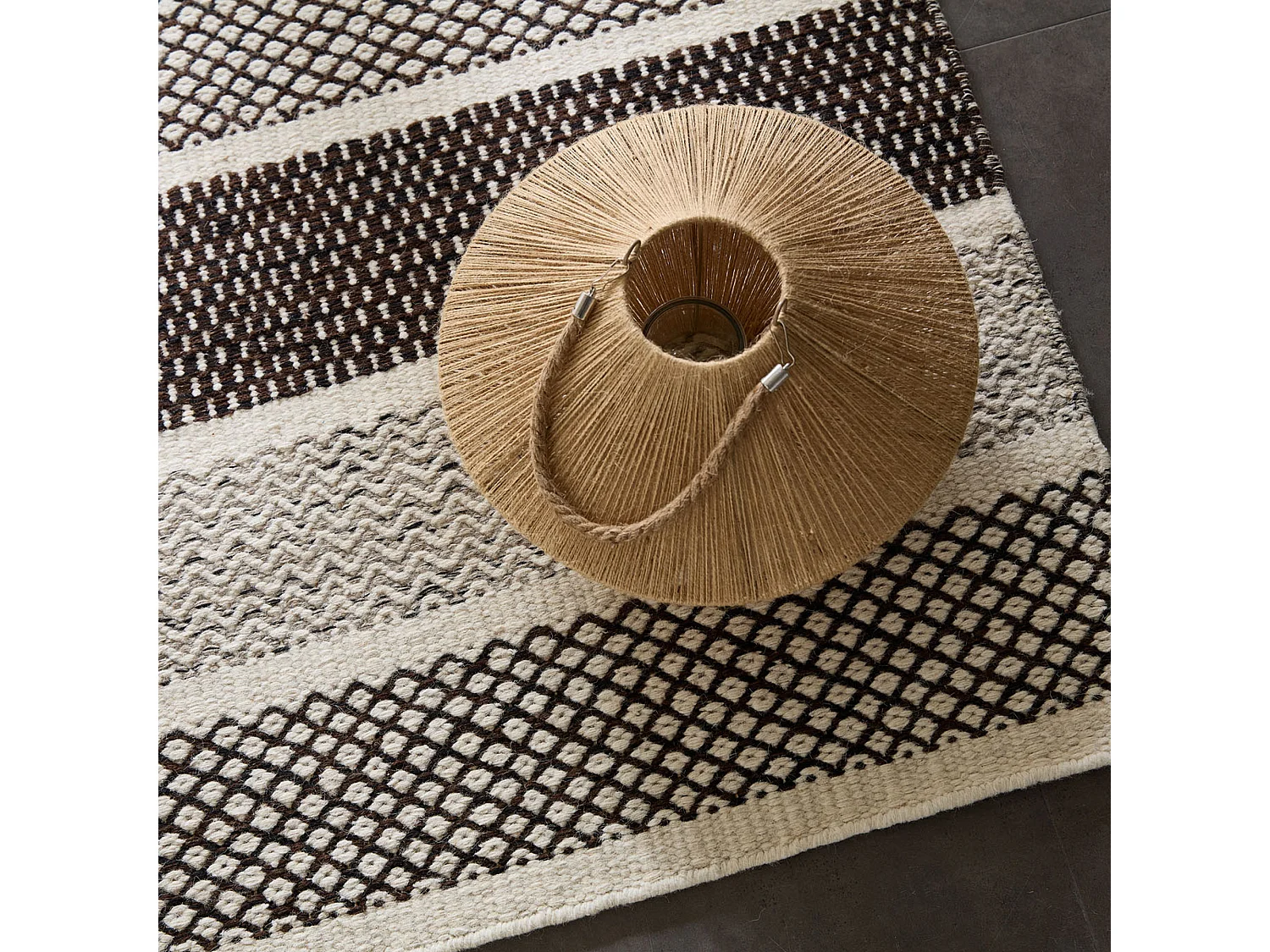 Wollen tapijt in Scandinavische stijl 80x150 cm natuurlijk grijs Trondheim