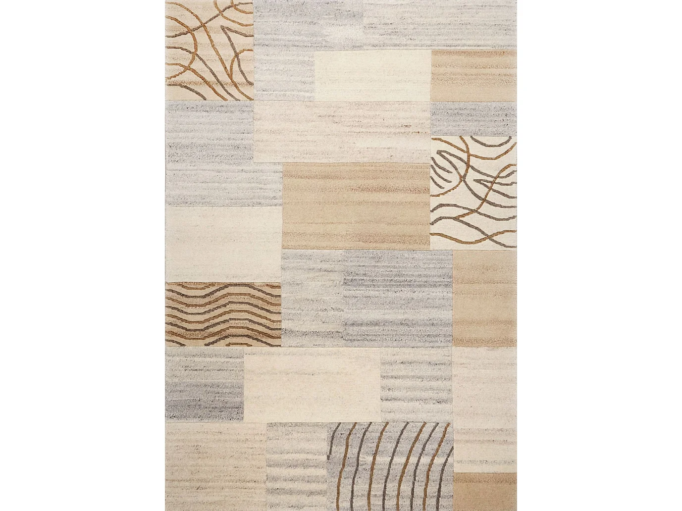 Tapis en laine noué à la main 190x290 cm natural gris Nakarta