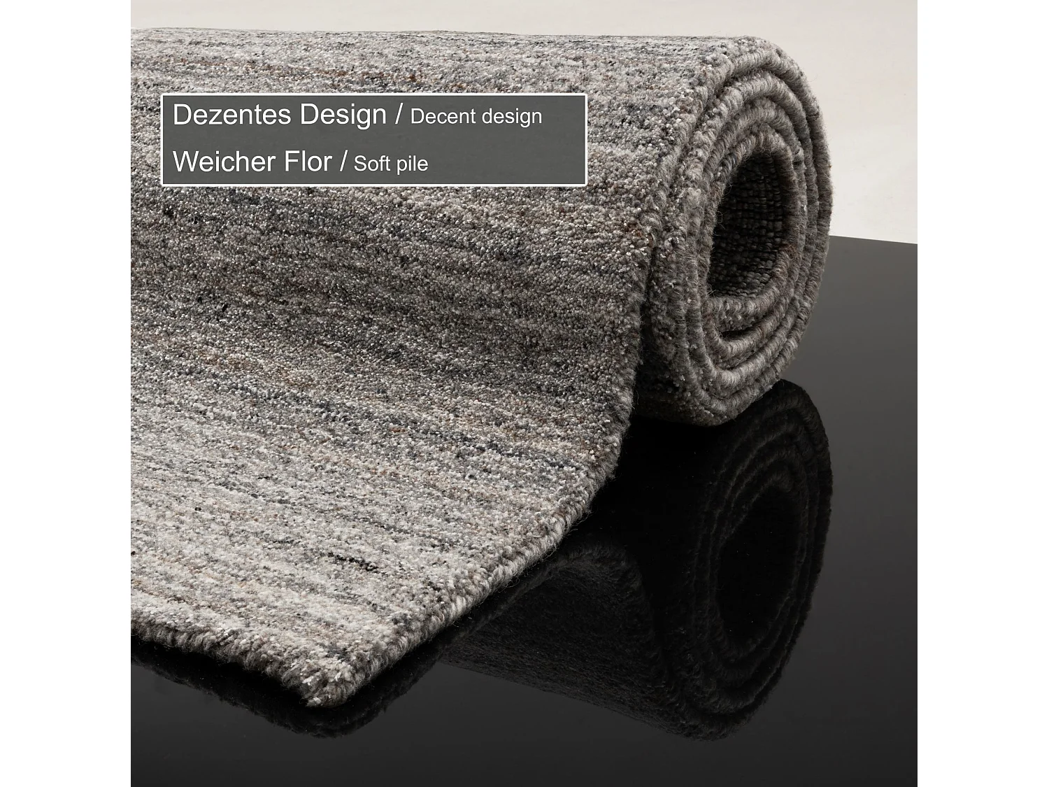 Handgeweven tapijt van wol en viscose 250x300 cm grijs Sandiego