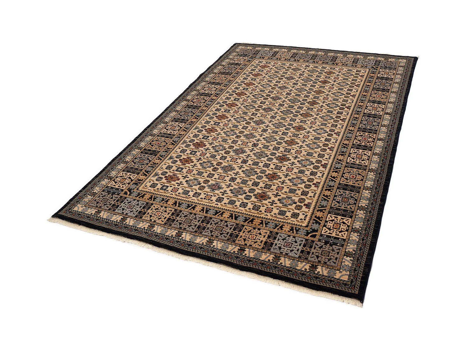 Gewebter Orienteppich aus Wolle 160x230 cm Blau Saharna