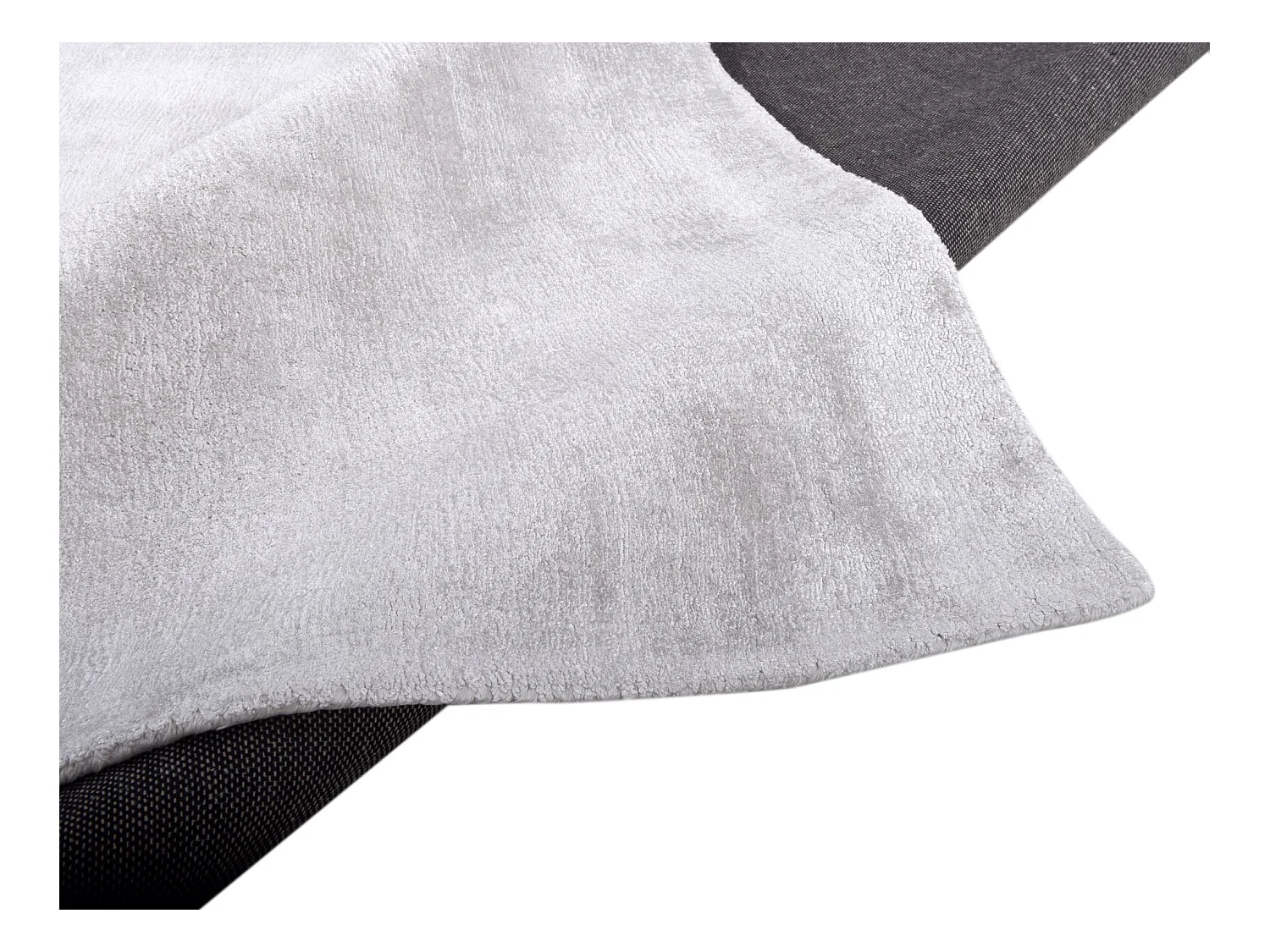 Tapis en viscose tissé à la main 65x135 cm argent Shine