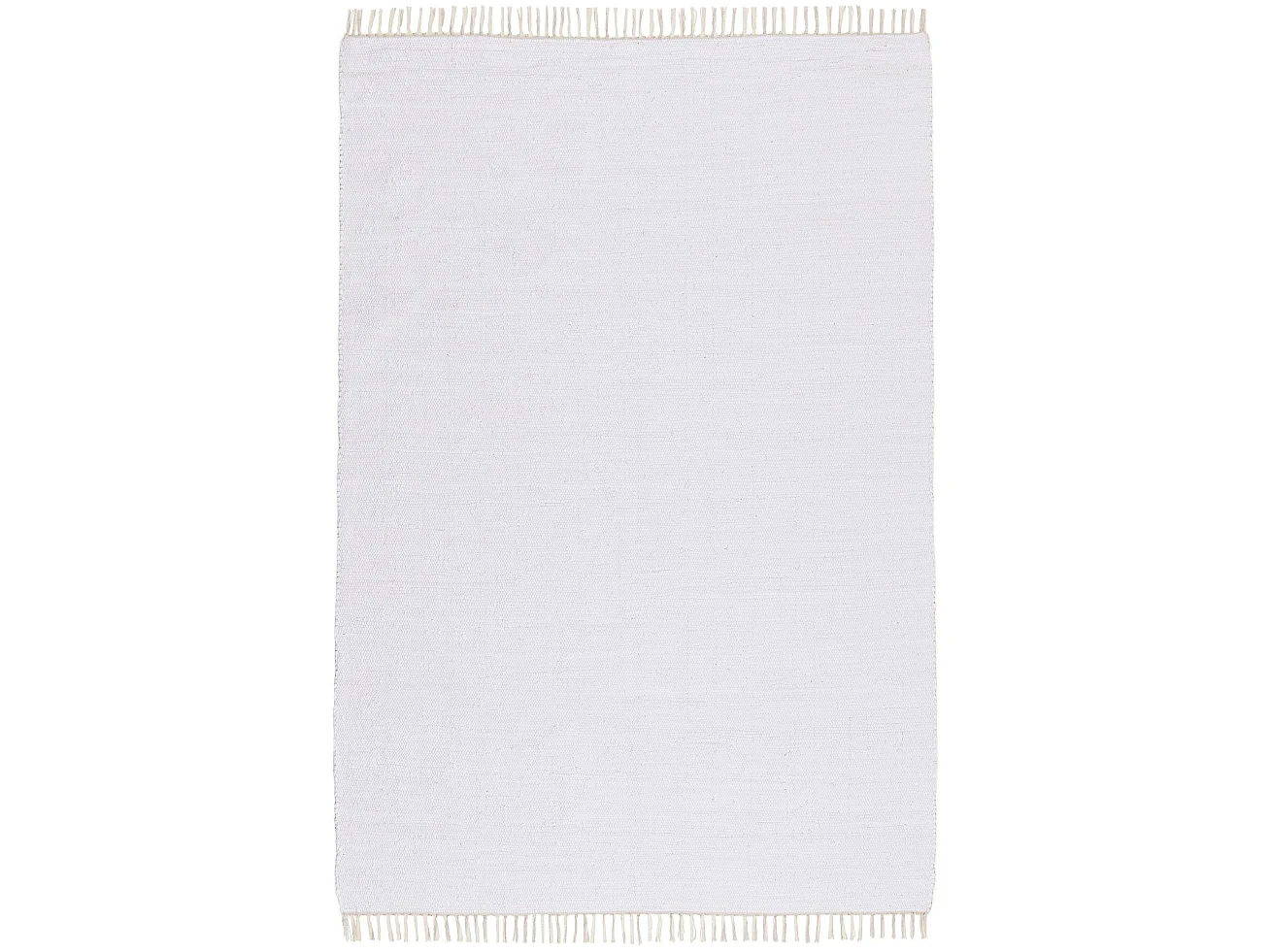 Tapis en coton tissé à la main et réversible 90x160 cm blanc Happy Cotton