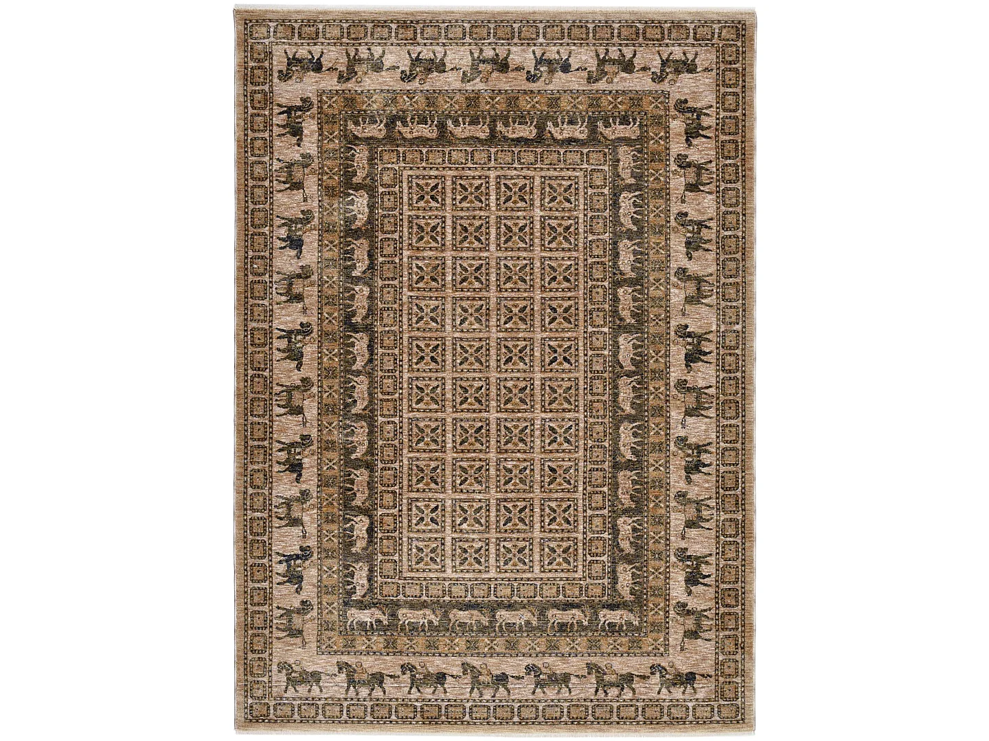 Tapete com bordado em estilo oriental 240x290 cm bege múltipla Beatrice