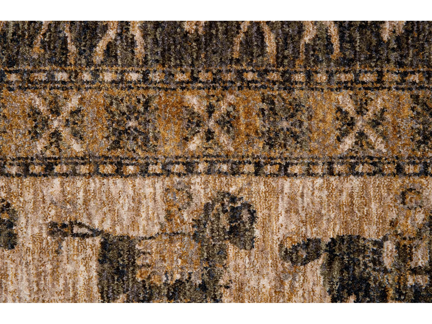 Tapete com bordado em estilo oriental 240x290 cm bege múltipla Beatrice