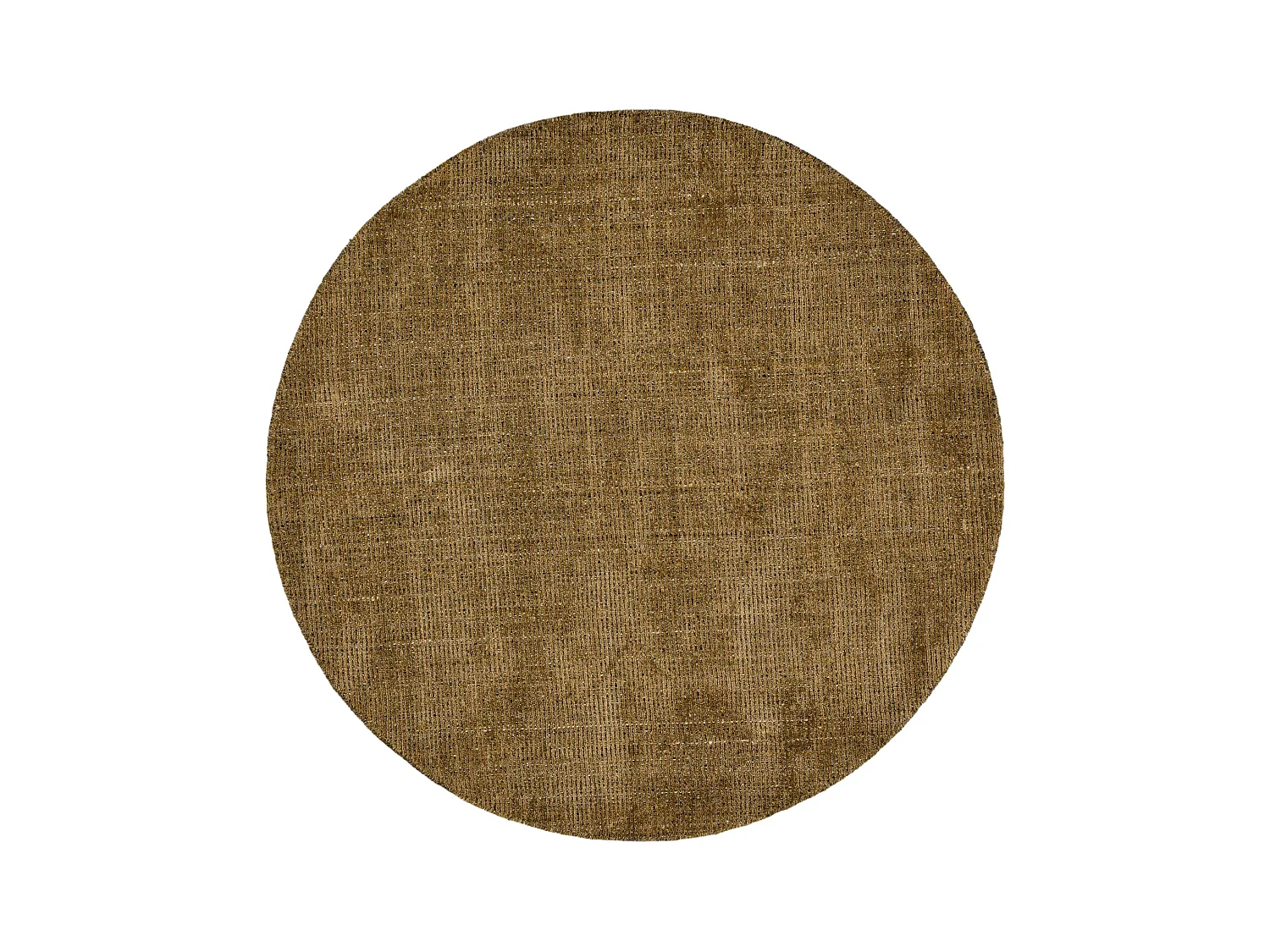 Tapis UNI rayé en viscose et laine 120x120 cm or Venus