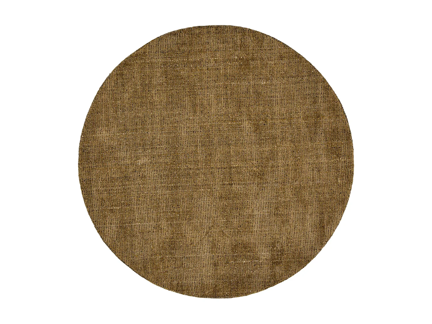 Tapis UNI rayé en viscose et laine 120x120 cm or Venus