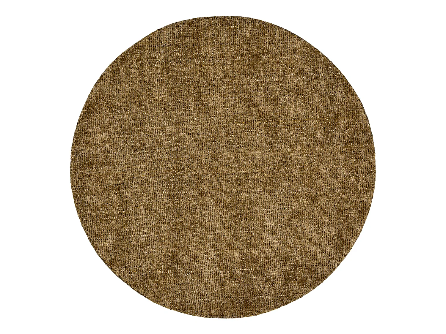 Gestreepte UNI-tapijt van viscose en wol 120x120 cm goud Venus