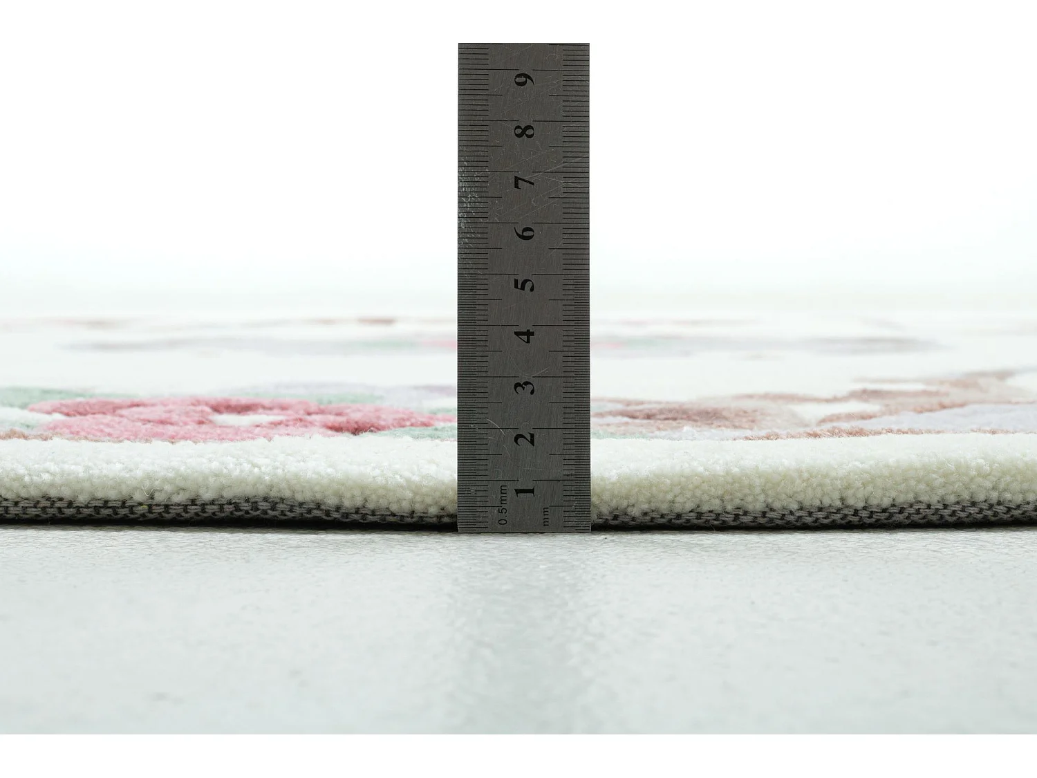 Tapis tufté à la main avec bordure, style Aubusson  190x190 cm beige Ming