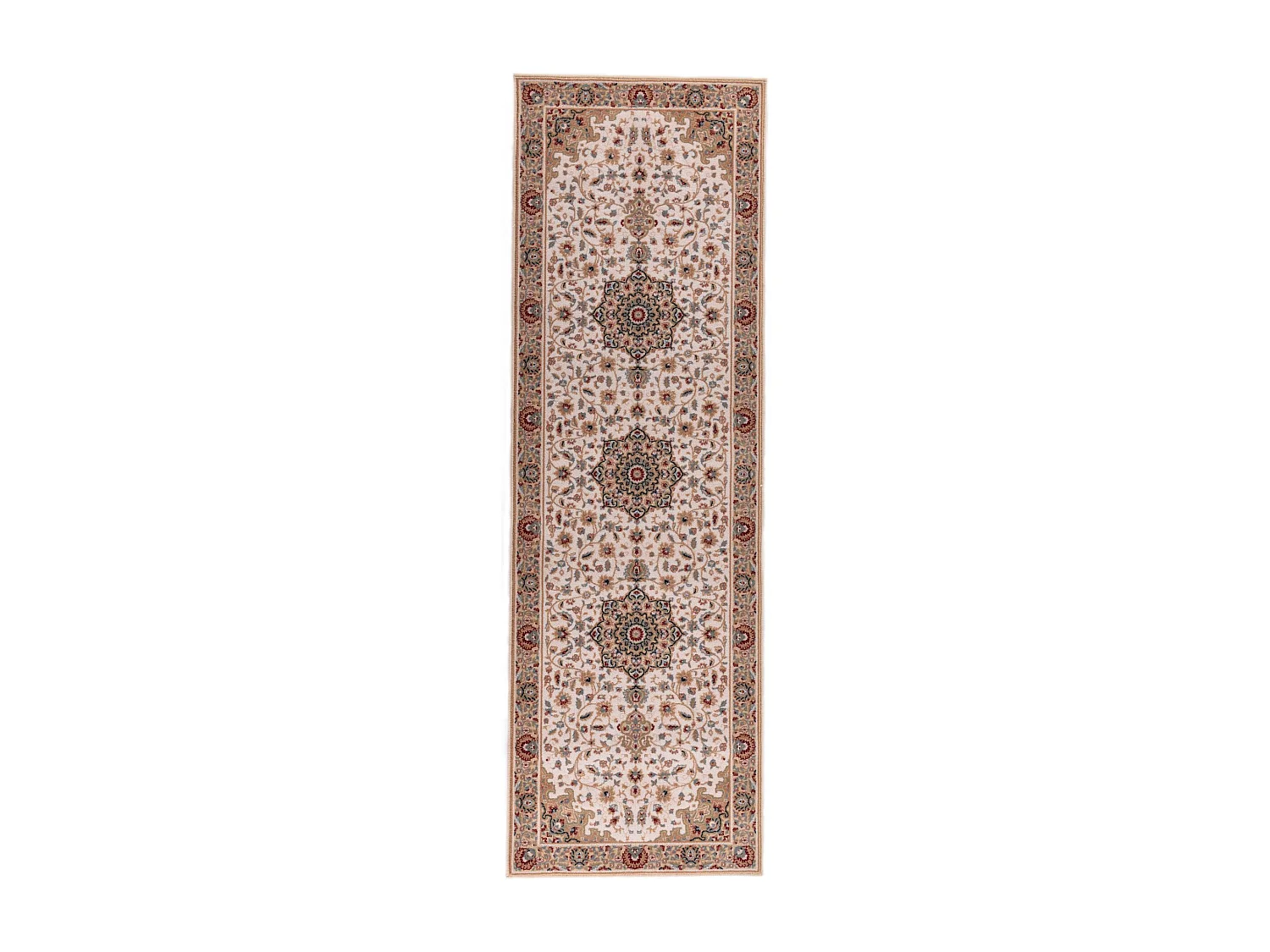 Tapis d'Orient tissé avec bordure 80x250 cm beige Dolna