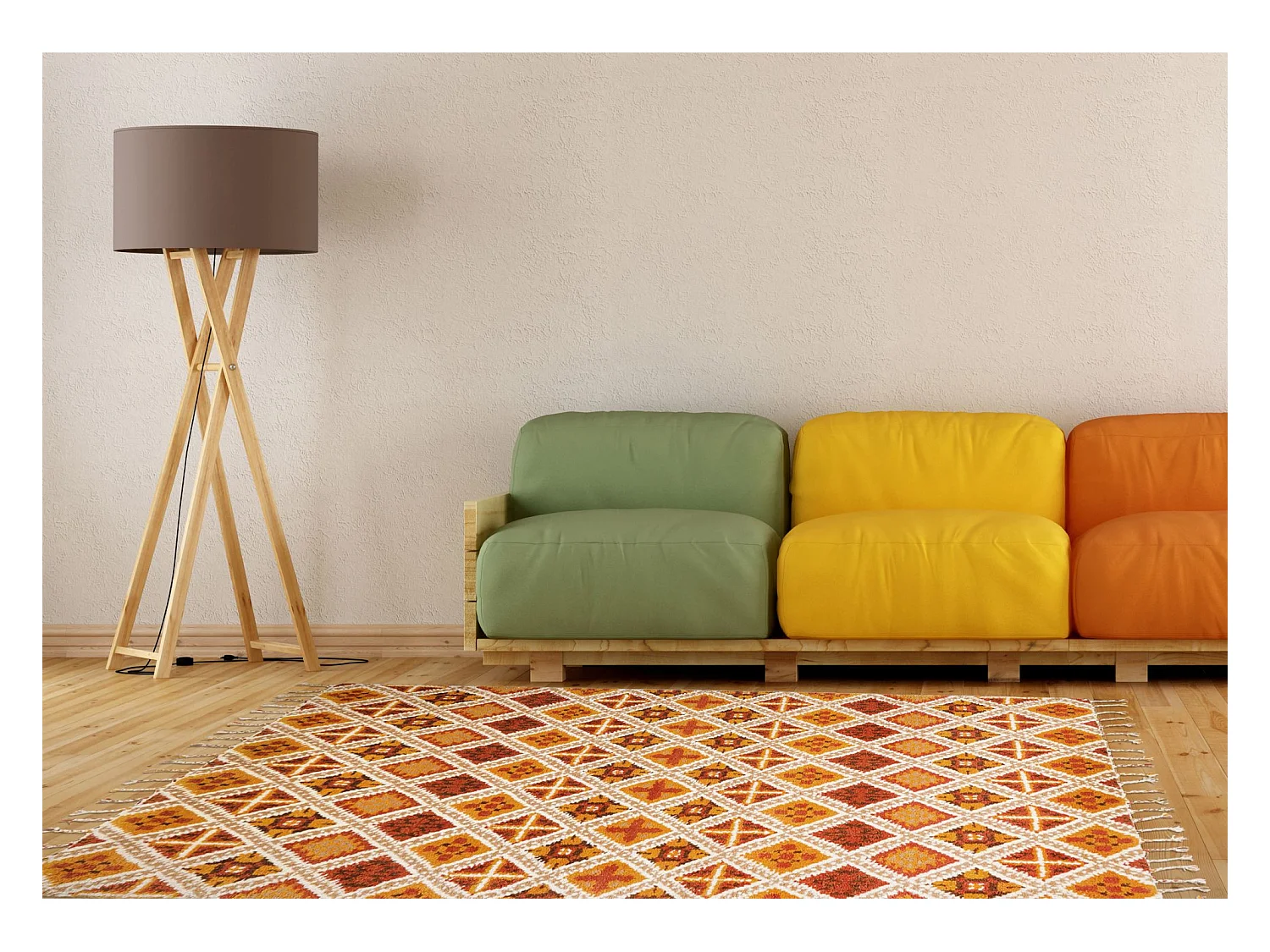 Handgeknoopt Berber tapijt Marmoucha  90x160 cm terracotta Marmoucha