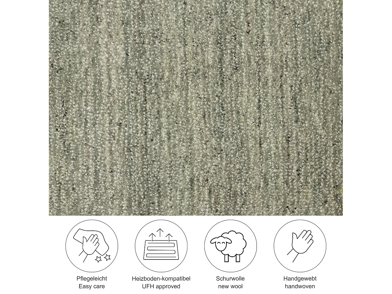 Tapis tissé à la main en laine et viscose 90x160 cm vert Sandiego