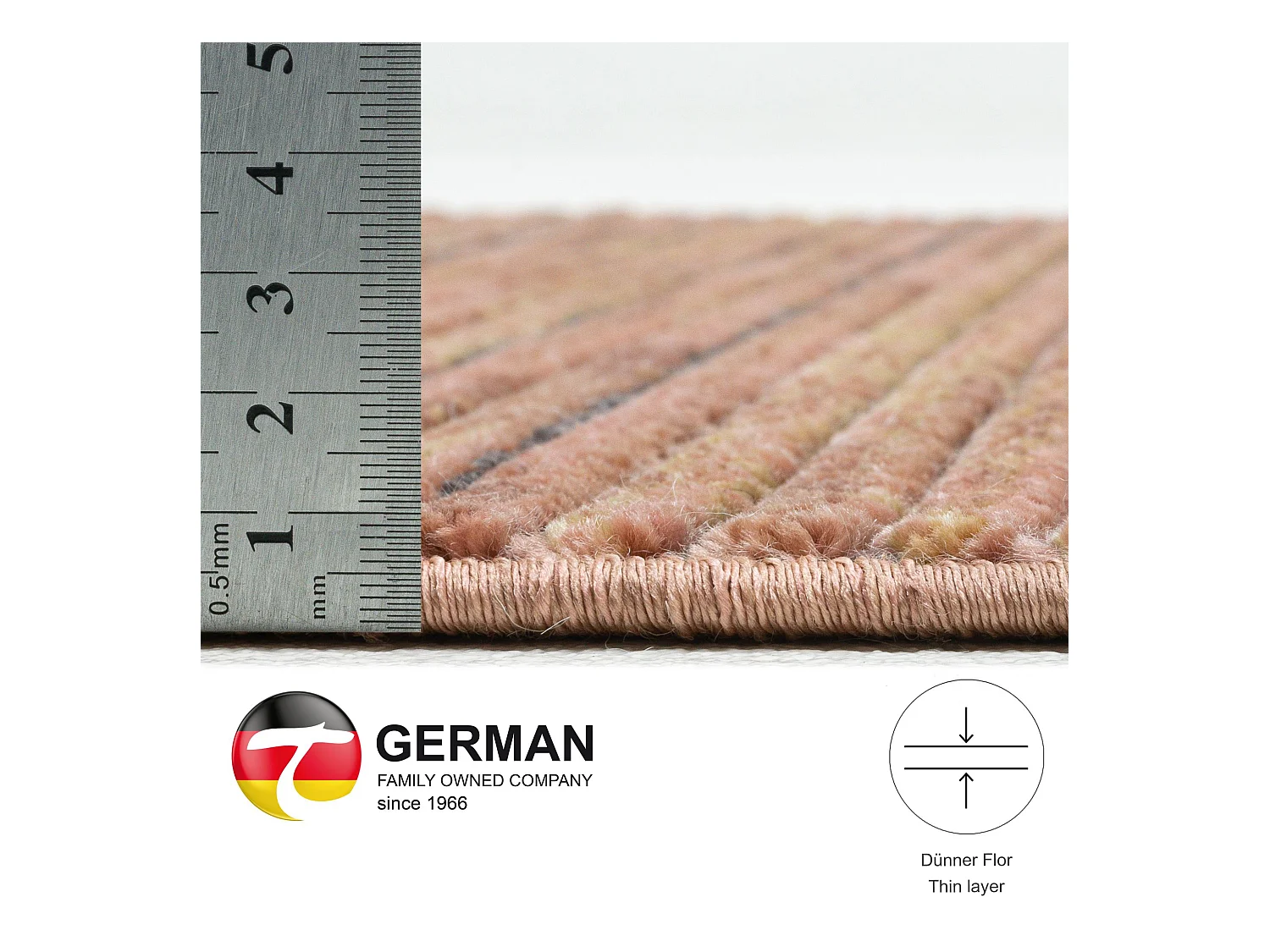 Flachgewebeteppich in Kort-Optik 40x60 cm Rust Corduletta