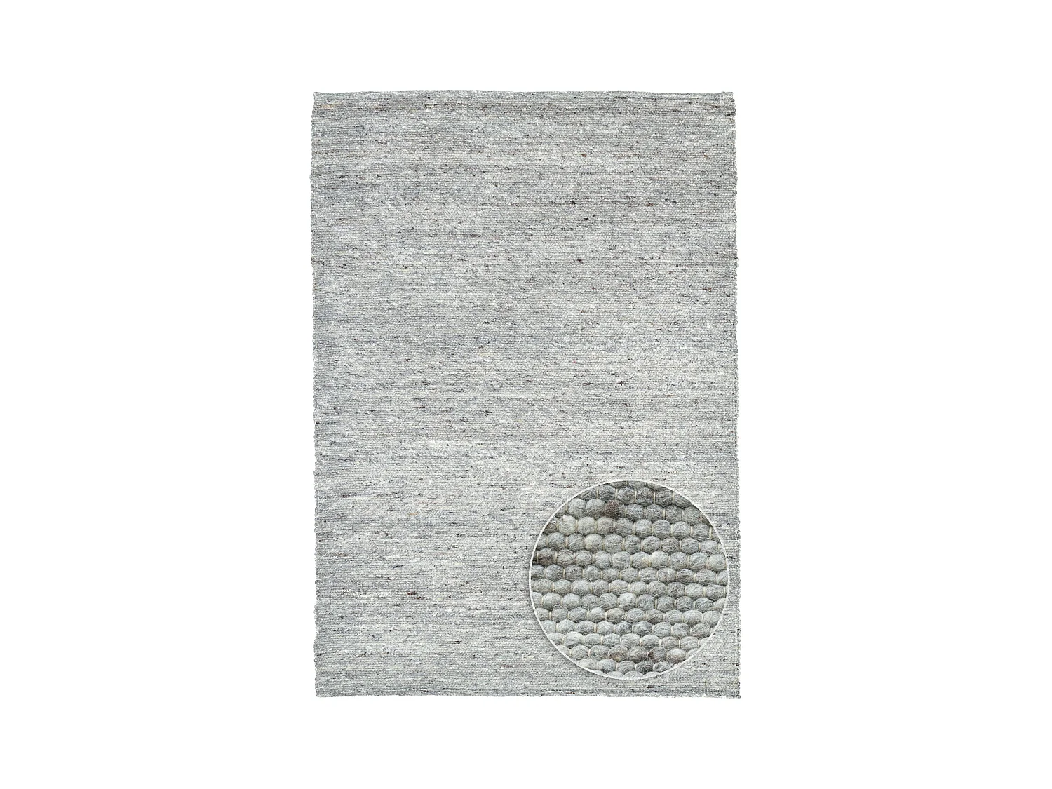 Handgewebter wendbarer Wollteppich 40x60 cm Natur Grau Alpen