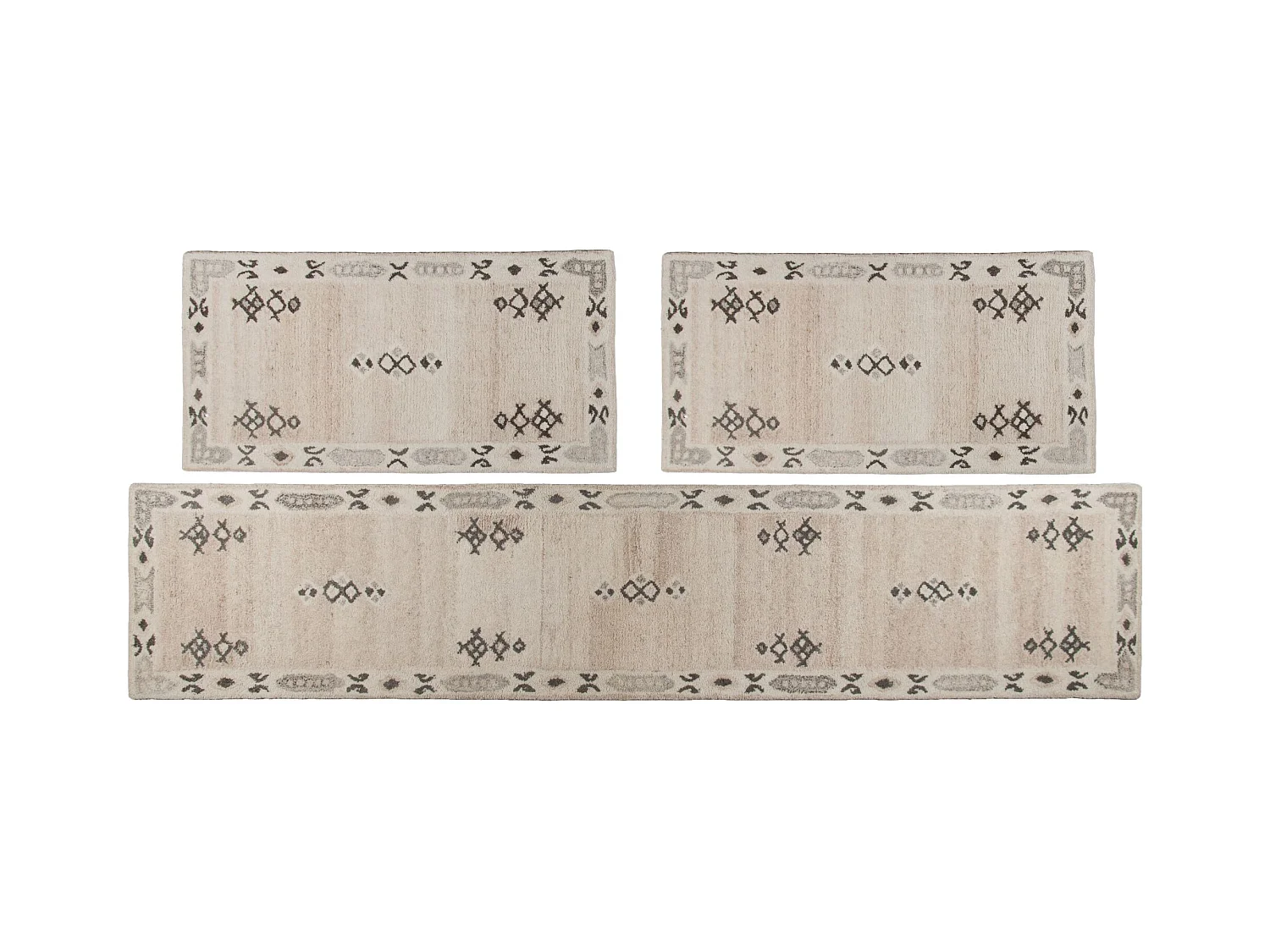 Handgetufteter Wollteppich im Berber Stil 70x620 cm Melange Royal Berber