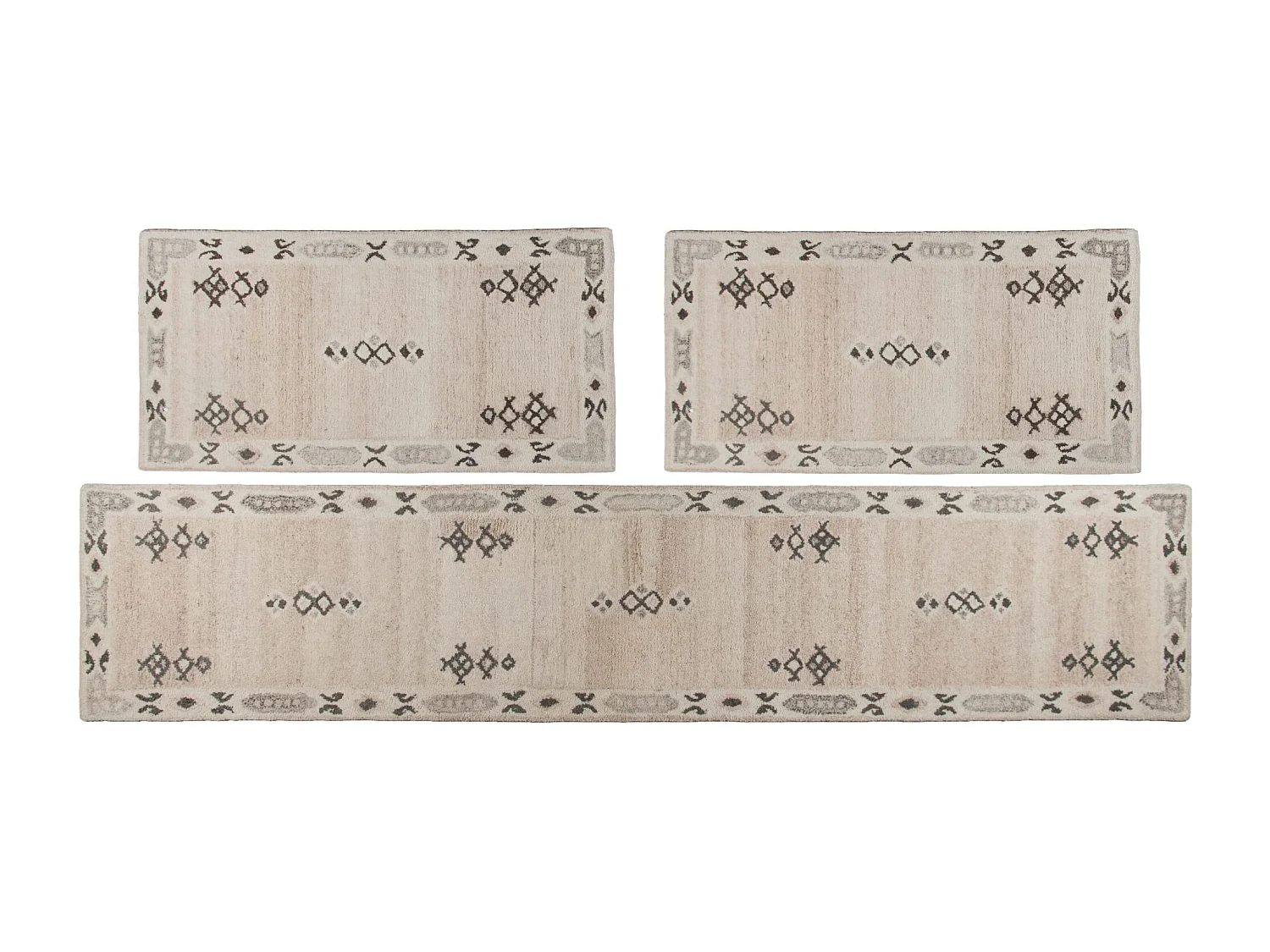 Handgetufteter Wollteppich im Berber Stil 70x620 cm Melange Royal Berber