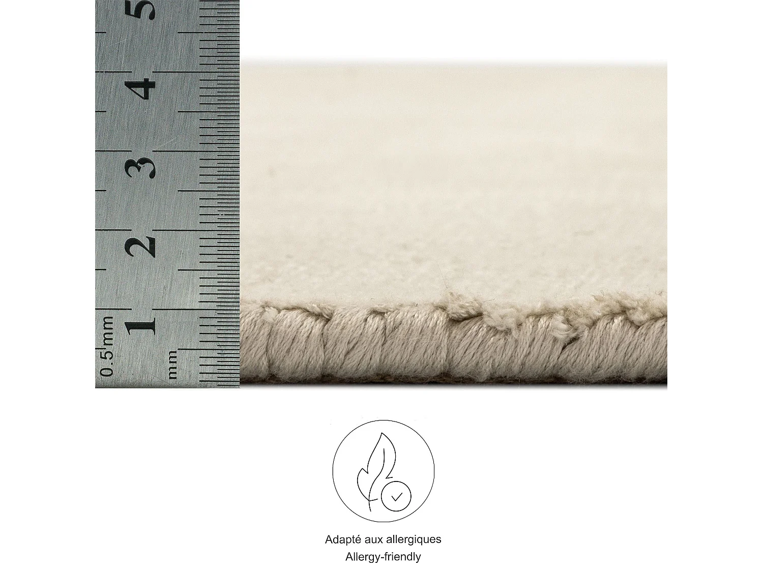 Handgeweven tapijt van viscose 40x60 cm cream Star