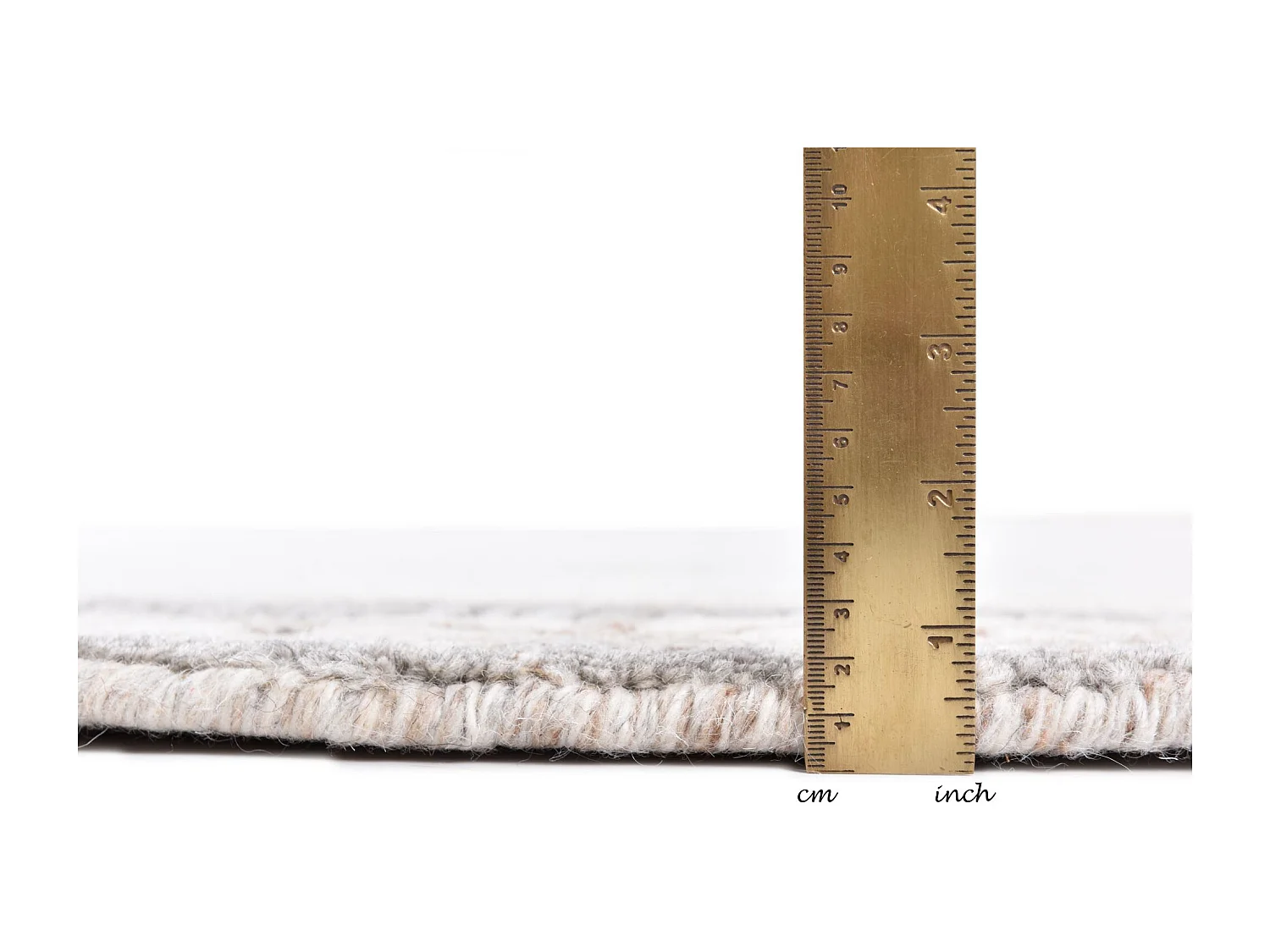 Alfombra de lana tejida a mano 150x150 cm Beige natural Nakarta