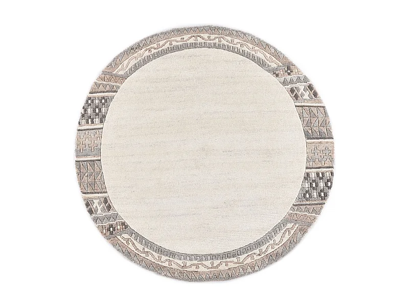 Tapis en laine noué à la main 150x150 cm natural beige Nakarta