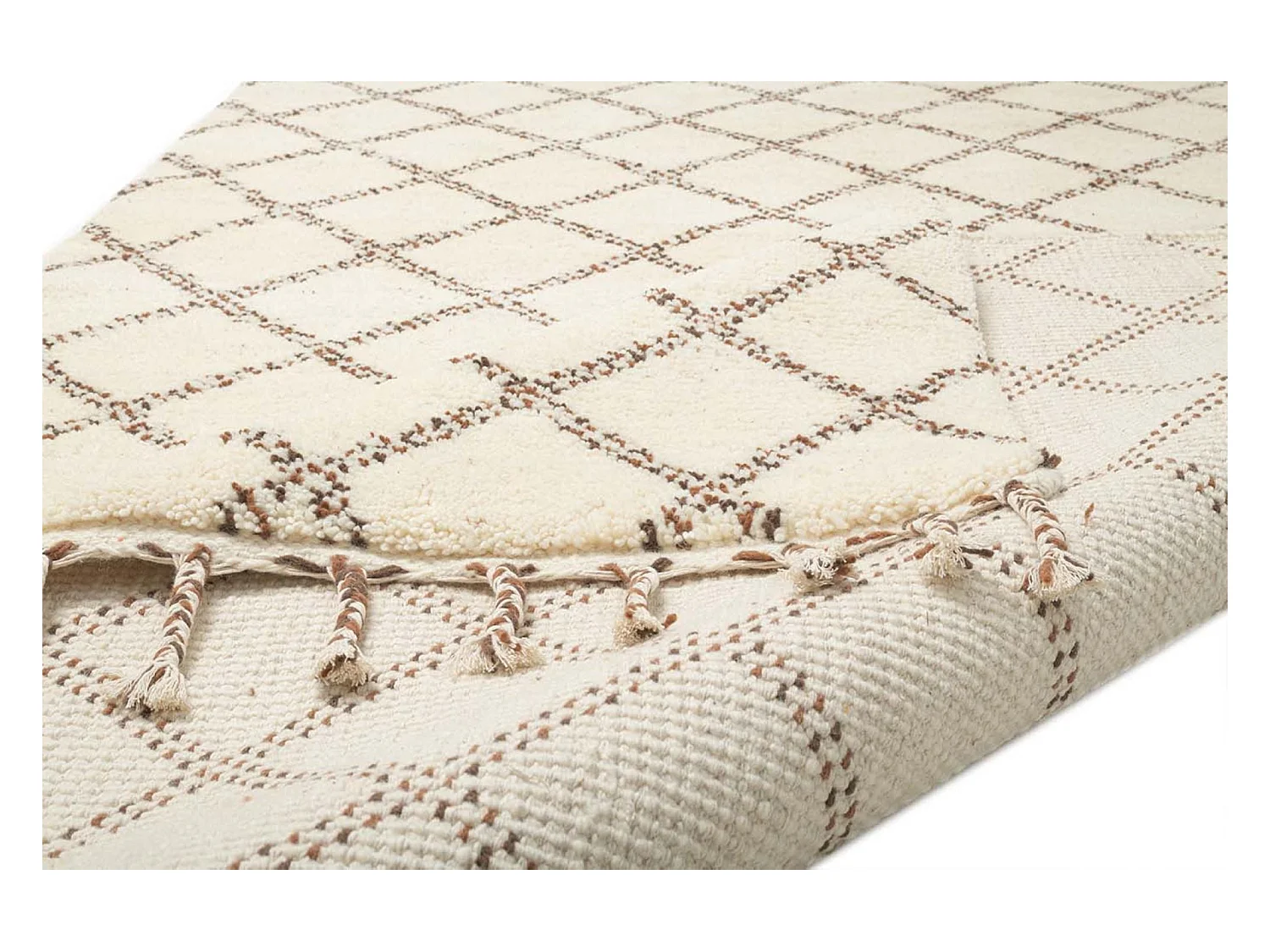 Handgeknoopt Berber tapijt Marmoucha  140x200 cm zwart / wit Marmoucha