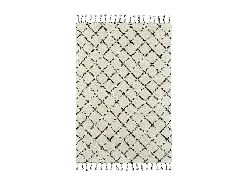 Alfombra bereber Marmoucha tejida a mano  140x200 cm Negro/Blanco Marmoucha