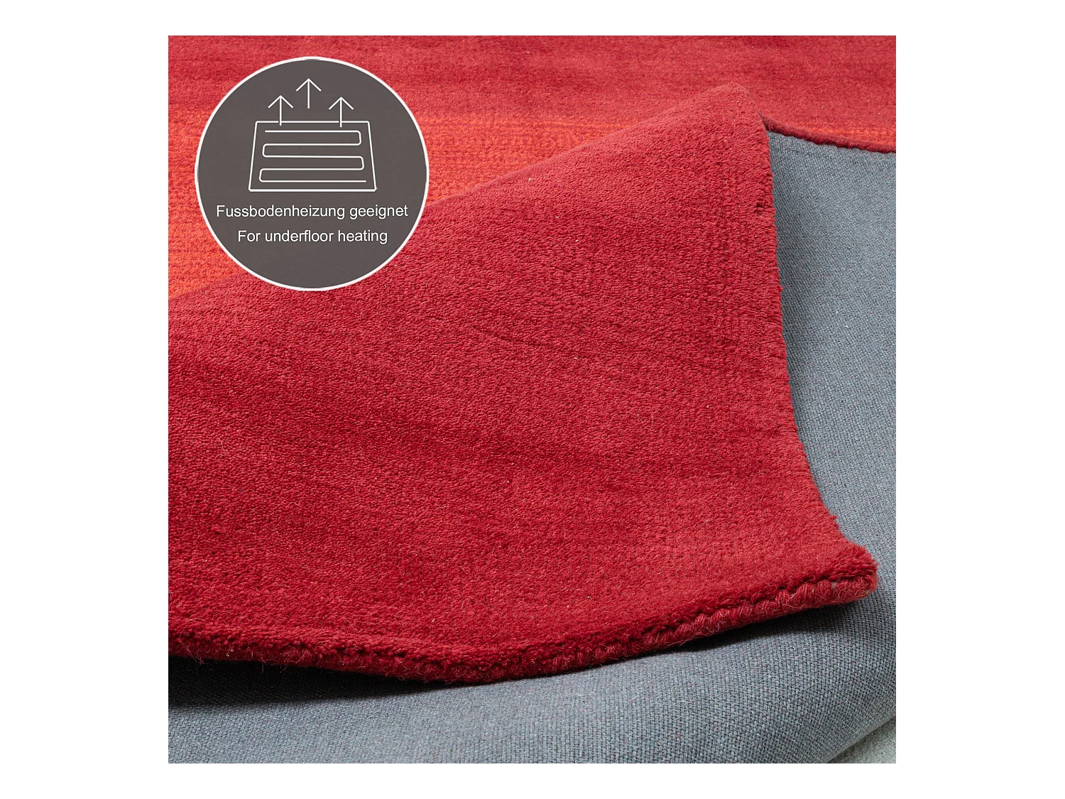 Teppich aus Wolle mit Farbverlauf 190x290 cm Rot Wool Comfort