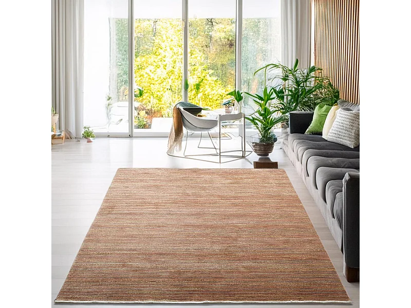 Flachgewebeteppich in Kort-Optik 240x290 cm Rust Corduletta