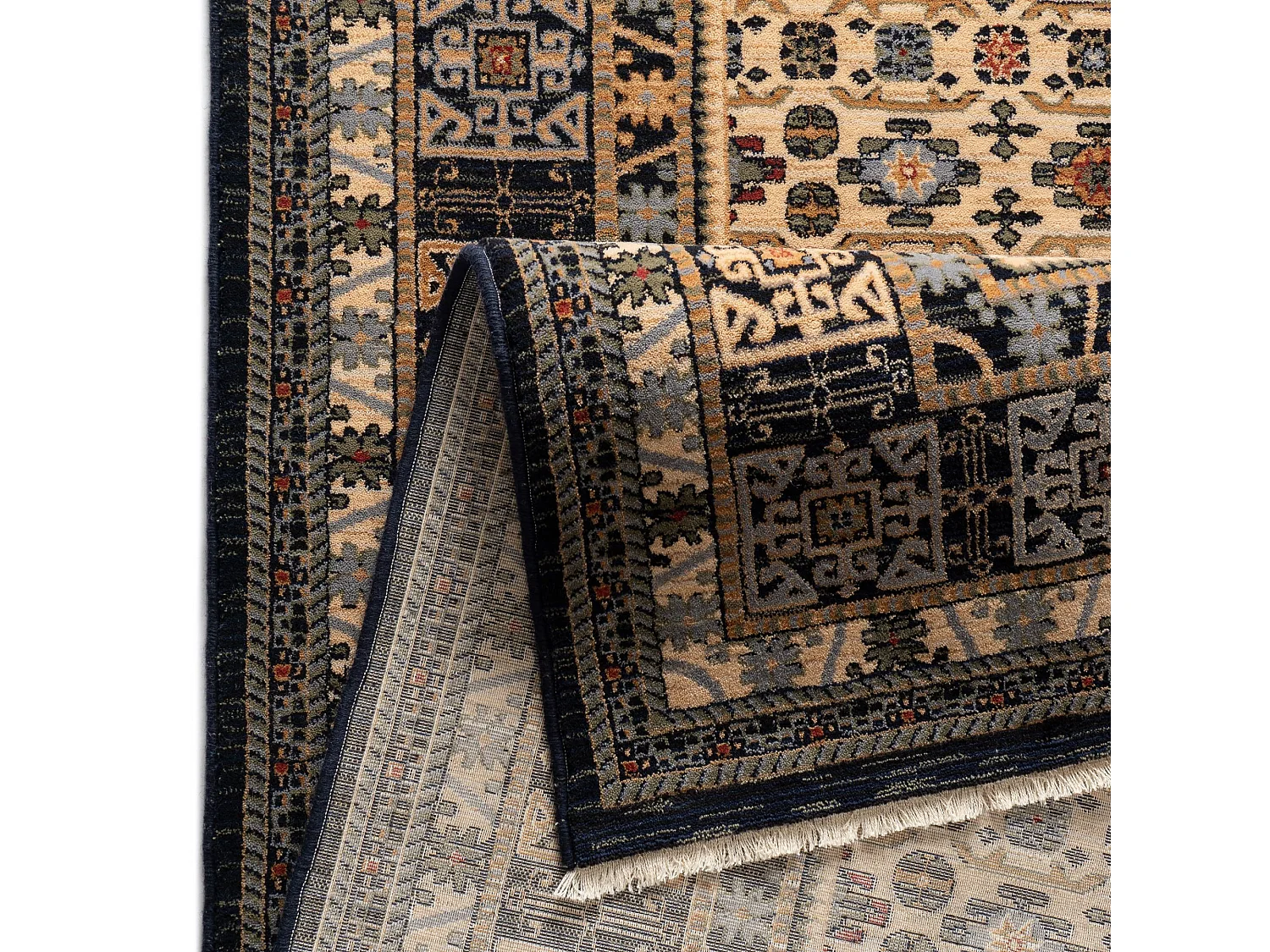 Geweven oosters tapijt van wol  200x290 cm blauw multi Saharna