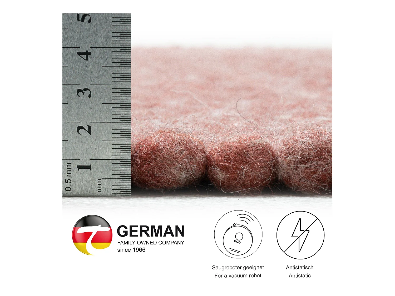 Tappeto in lana reversibile tessuto a mano 140x200 cm Rosso Alpen