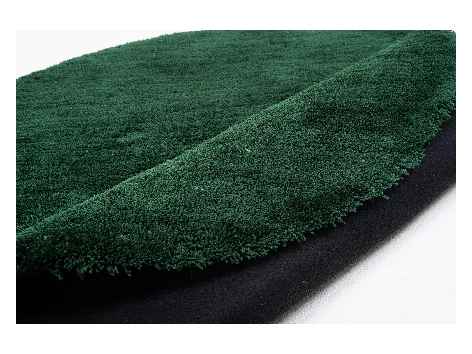 Tapis Shaggy tufté à la main 100x100 cm vert Cozy