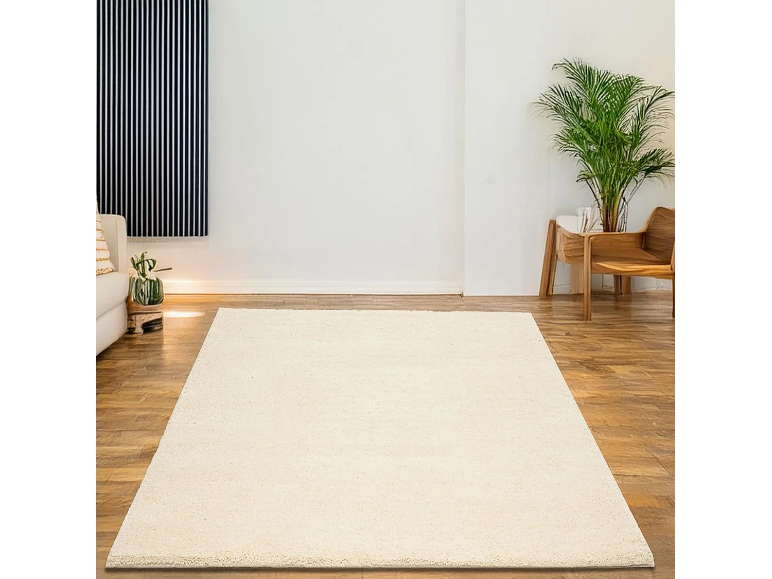 Tapis berbère noué à la main en laine  200x250 cm blanc Taza Royal