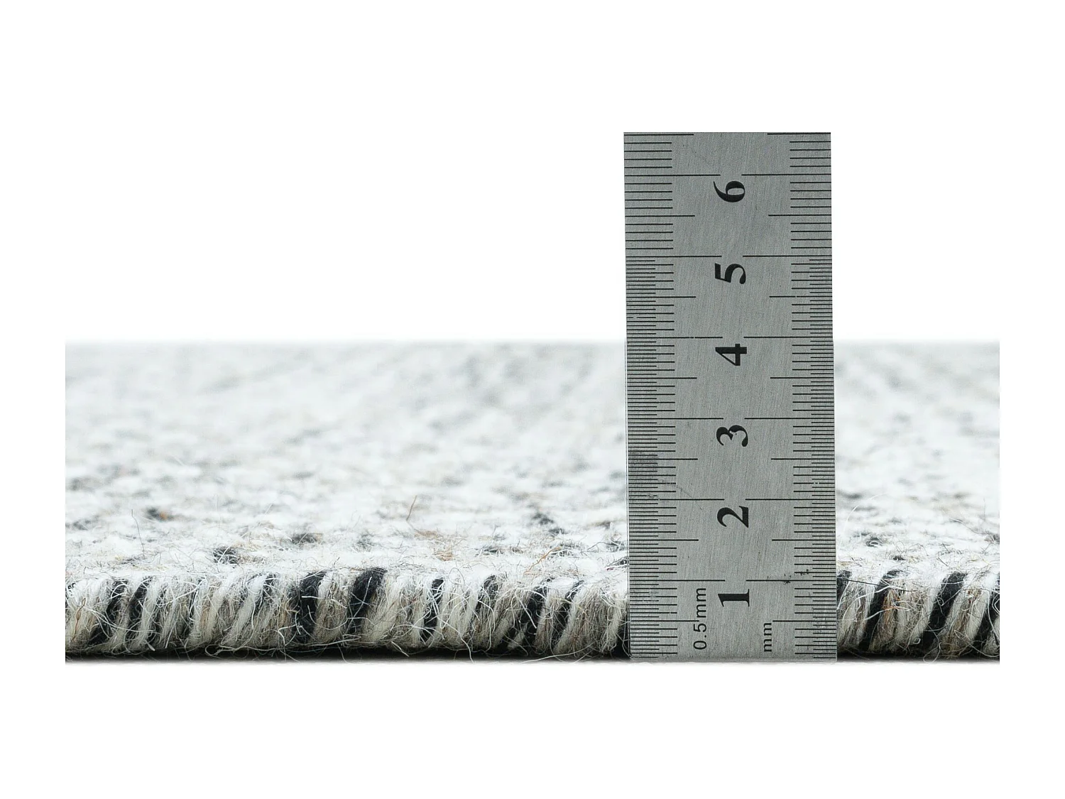 Tapis en laine de style scandinave 65x130 cm natural gris Trondheim