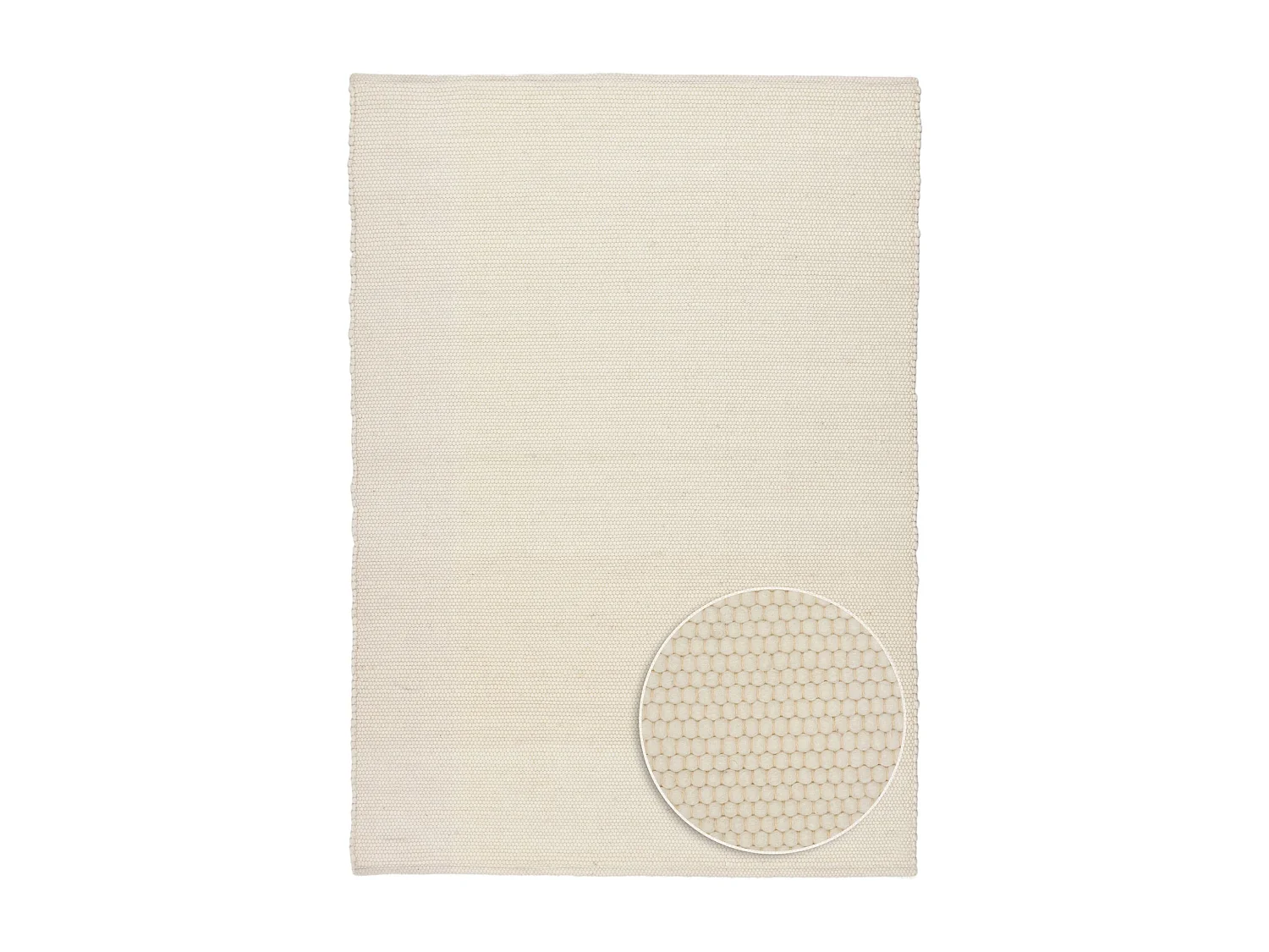 Tapis en laine réversible tissé à la main 70x140 cm natural blanc Alpen
