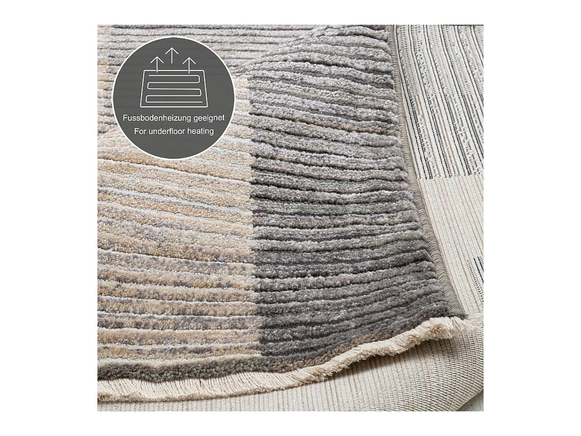 Tapis tissé à plat aspect patchwork  120x180 cm beige Corduletta