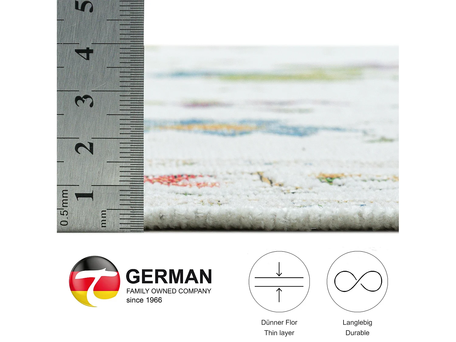 Teppich mit Bordüre und Blumenmuster 240x330 cm Cream Flomi