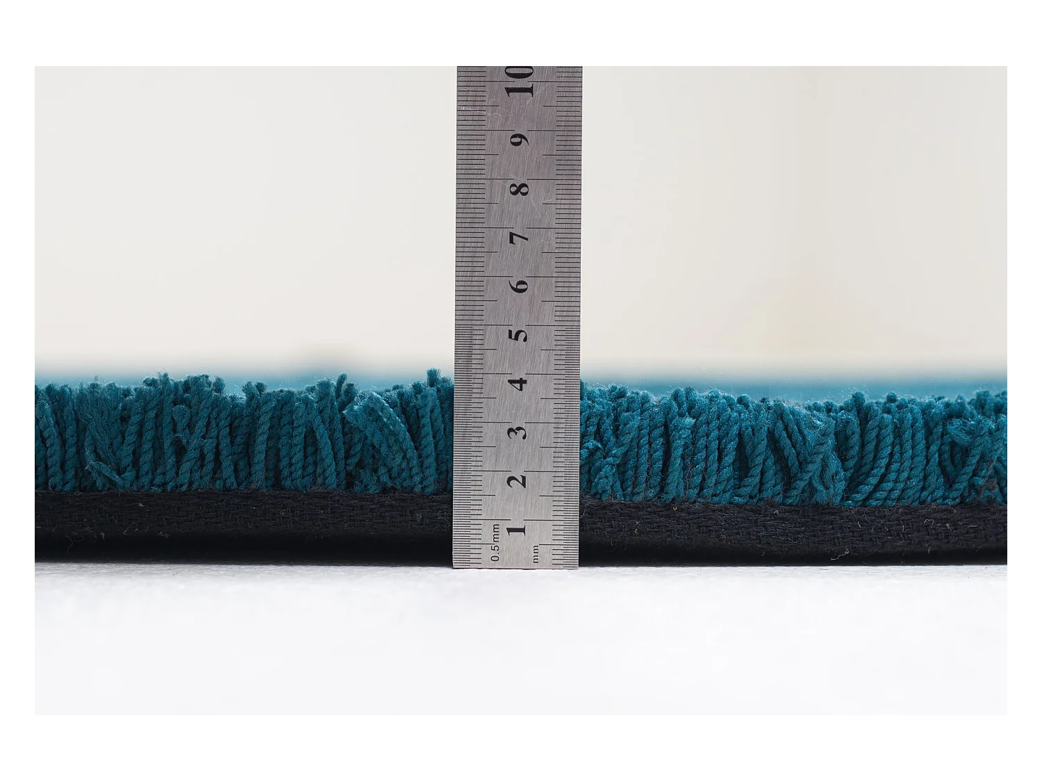 Tapis Shaggy tufté à la main 100x100 cm pétrole Cozy