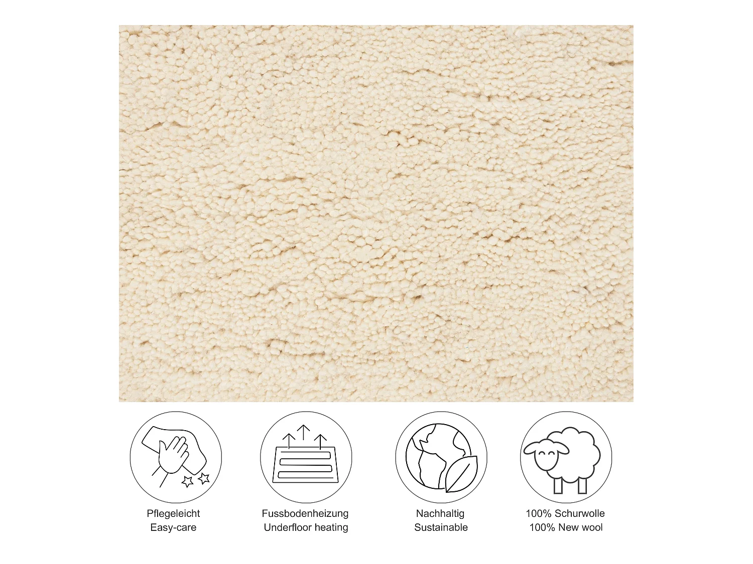 Tapis berbère noué à la main en laine  170x240 cm blanc Taza Royal