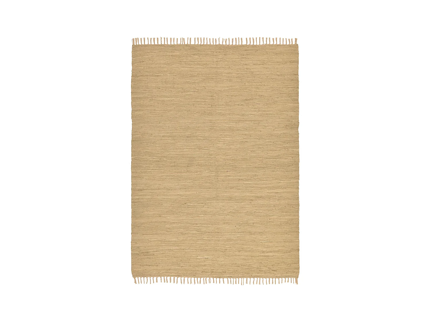 Baumwollteppich handgewebt und wendbar 90x160 cm Natur Happy Cotton