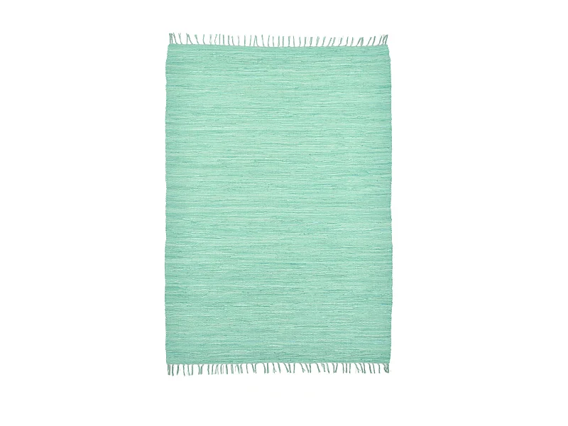 Alfombra de algodón tejida a mano y reversible 90x160 cm Menta Happy Cotton