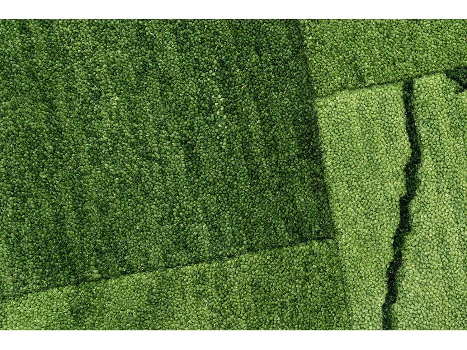 Tapis en laine noué à la main, style patchwork  170x240 cm vert Domas