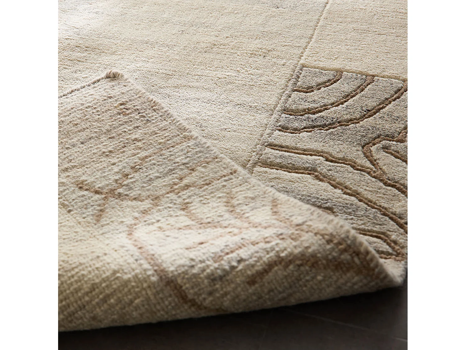 Tapis en laine noué à la main 90x160 cm natural gris Nakarta