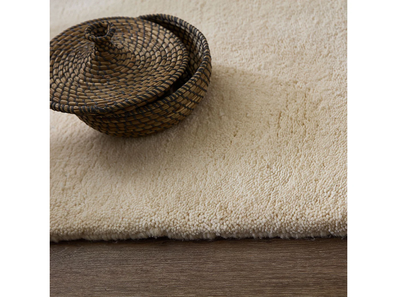 Tapis berbère noué à la main en laine  60x90 cm blanc Taza Royal