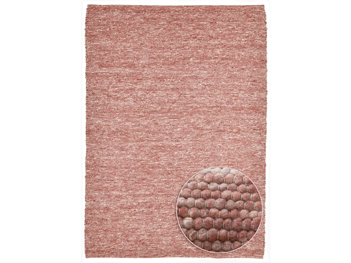 Tapis en laine réversible tissé à la main 40x60 cm rouge Alpen