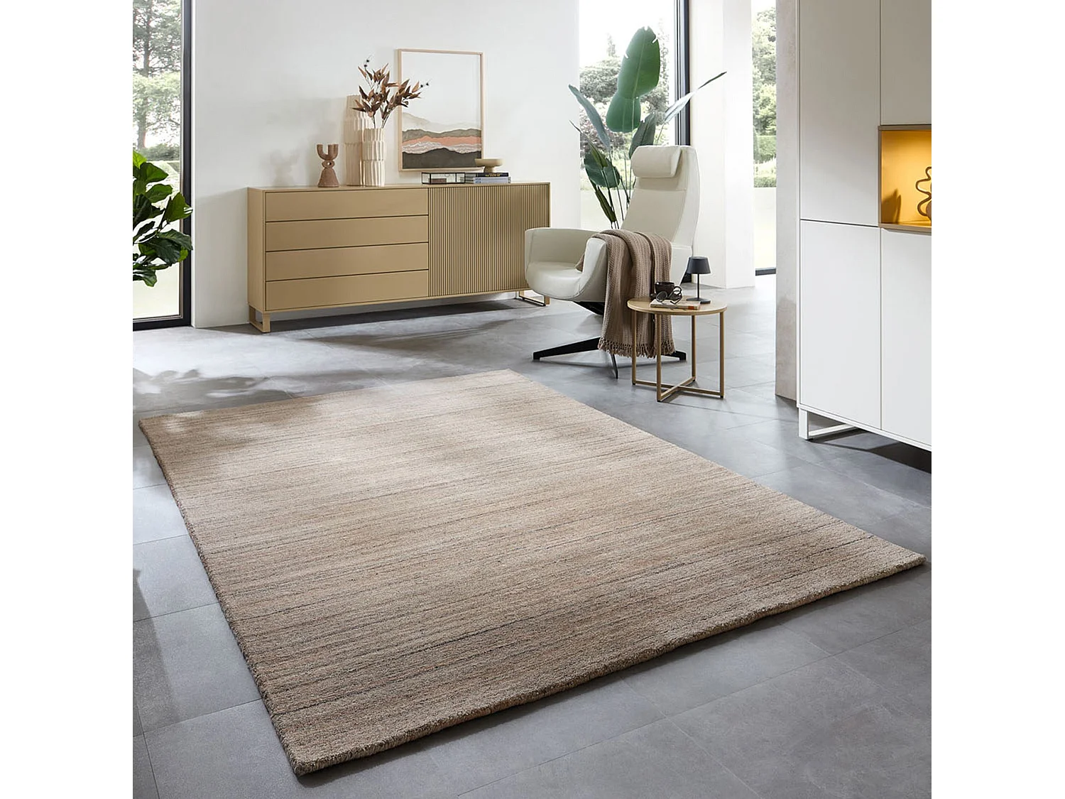 Tapis tissé à la main en laine et viscose 190x290 cm rose Sandiego