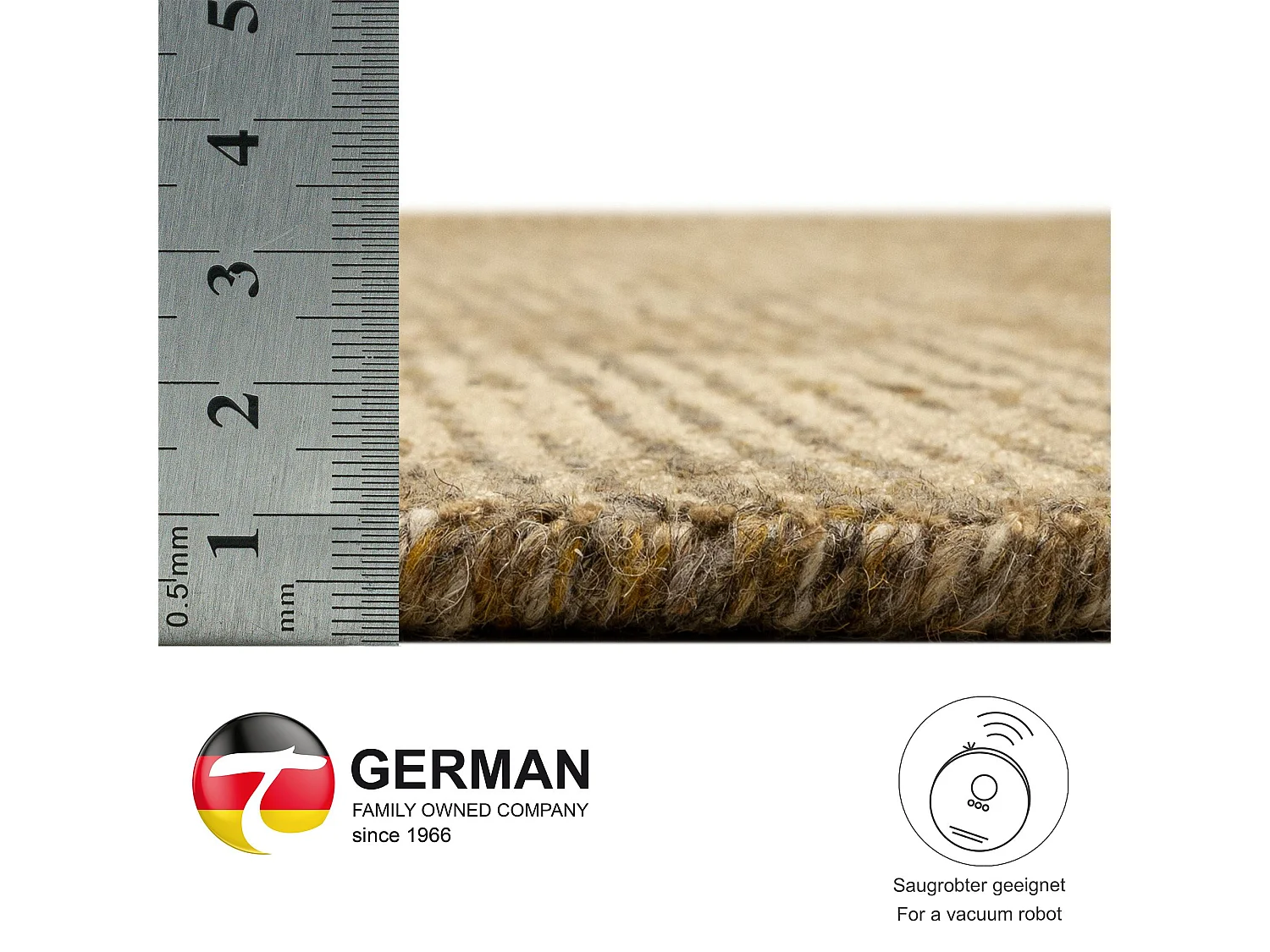 Tapis UNI rayé en viscose et laine 120x180 cm or Venus