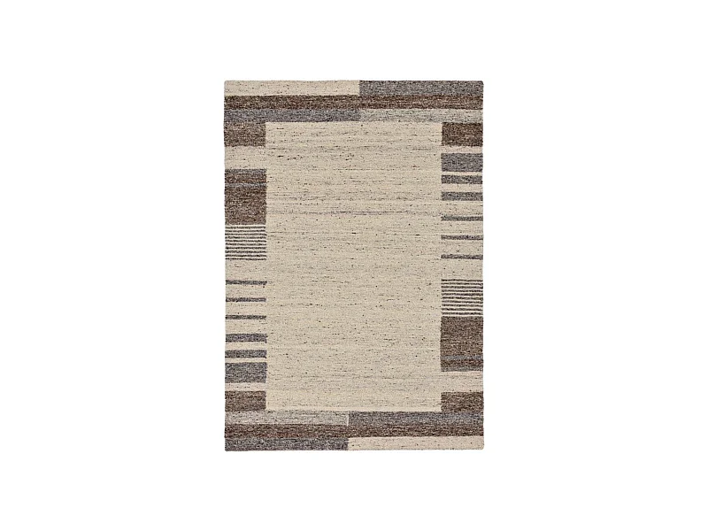 Tapis en laine tissé à la main et réversible 140x200 cm beige multi Ehrwald