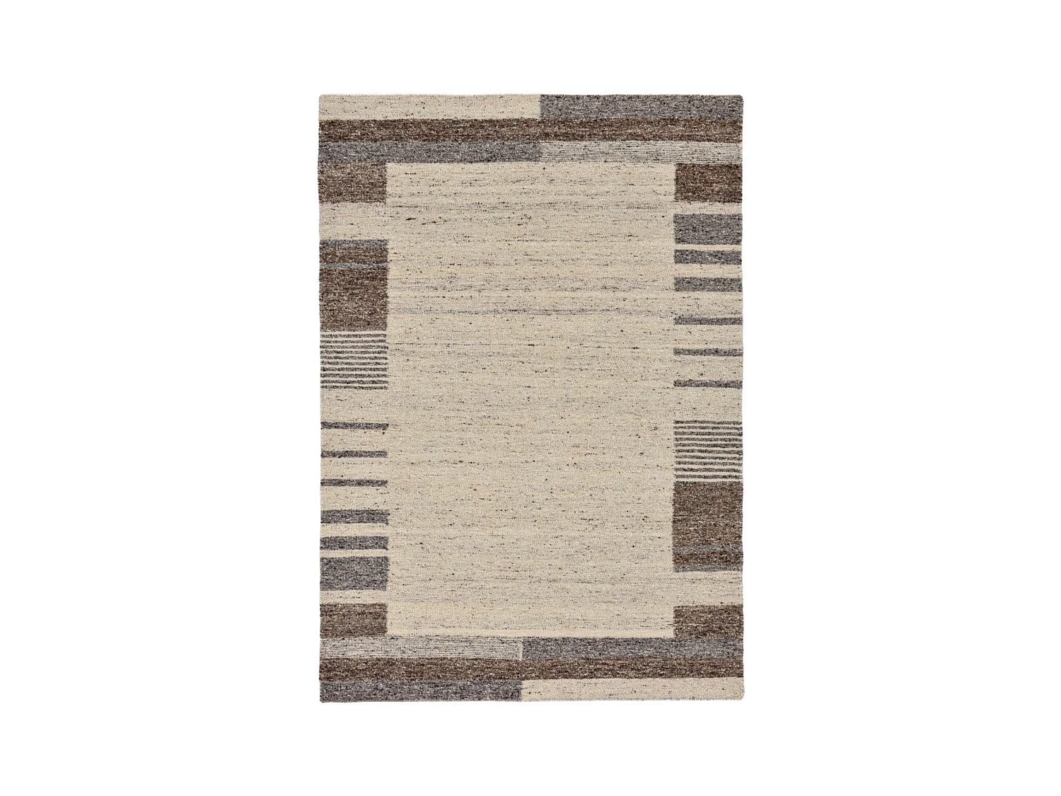 Tapis en laine tissé à la main et réversible 140x200 cm beige multi Ehrwald